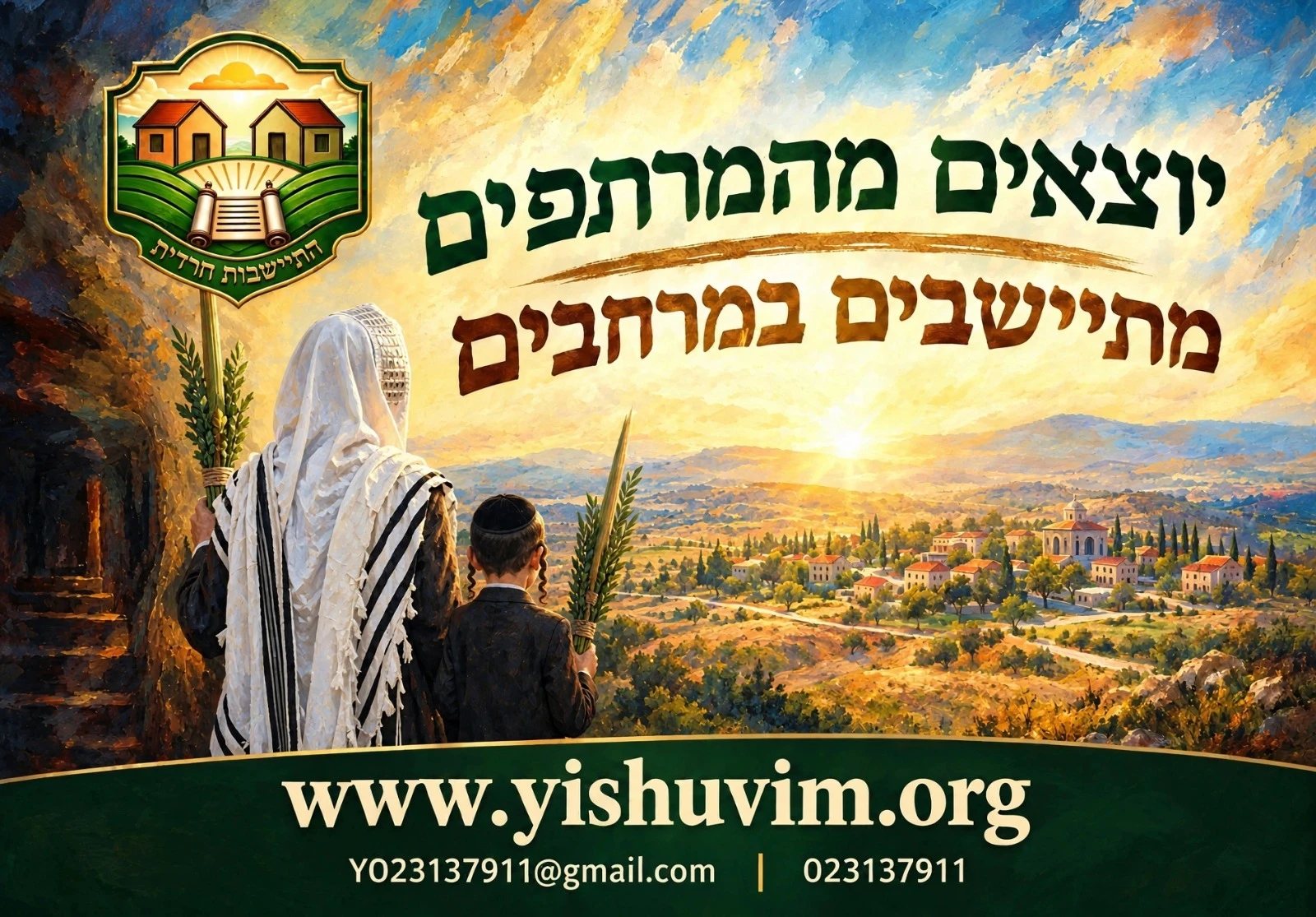 מודעת הקמפיין: יוצאים מהמרתפים – מתיישבים במרחבים